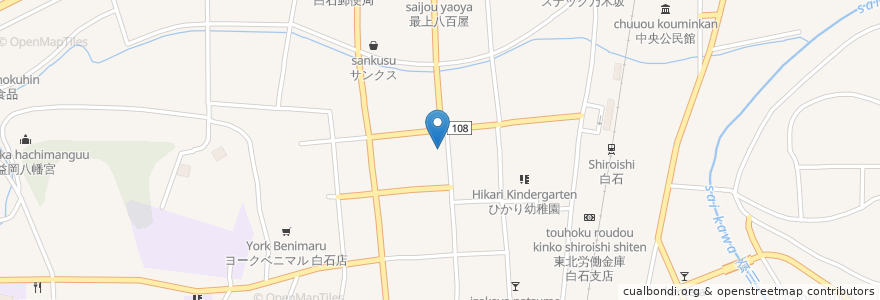 Mapa de ubicacion de 仙台銀行 白石支店 en 日本, 宮城県, 白石市.