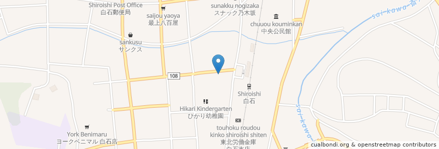 Mapa de ubicacion de Adachiya en Japan, Miyagi Prefecture, Shiroishi.