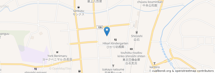 Mapa de ubicacion de 菅野薬局 en Japão, 宮城県, 白石市.