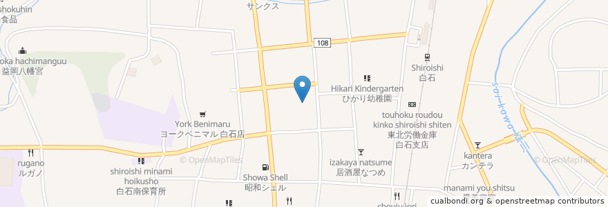 Mapa de ubicacion de ううめん茶房清治庵 en 日本, 宮城県, 白石市.