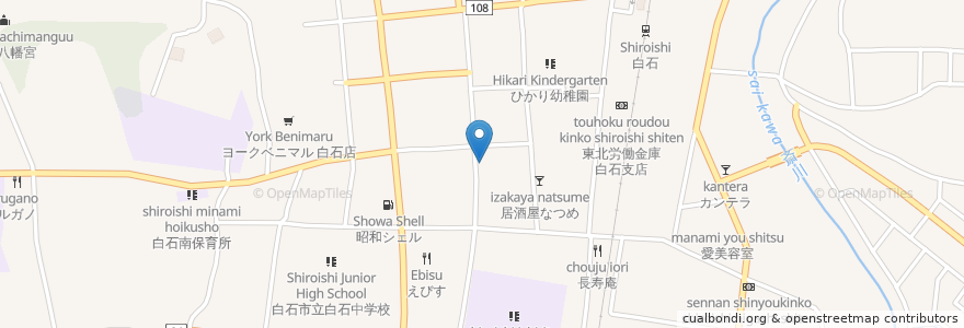 Mapa de ubicacion de 富岡歯科医院 en 日本, 宮城県, 白石市.