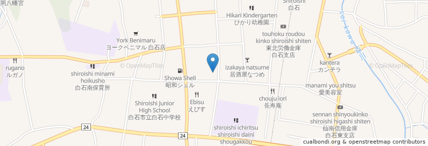 Mapa de ubicacion de 魚料理かんしょう en 일본, 미야기현, 白石市.