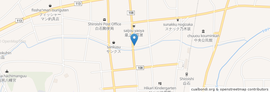 Mapa de ubicacion de 七十七銀行 白石支店 en Jepun, 宮城県, 白石市.