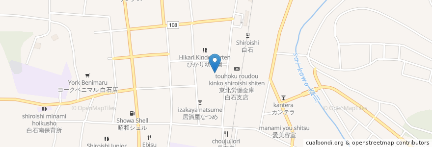 Mapa de ubicacion de 月あかり 白石店 en Japão, 宮城県, 白石市.