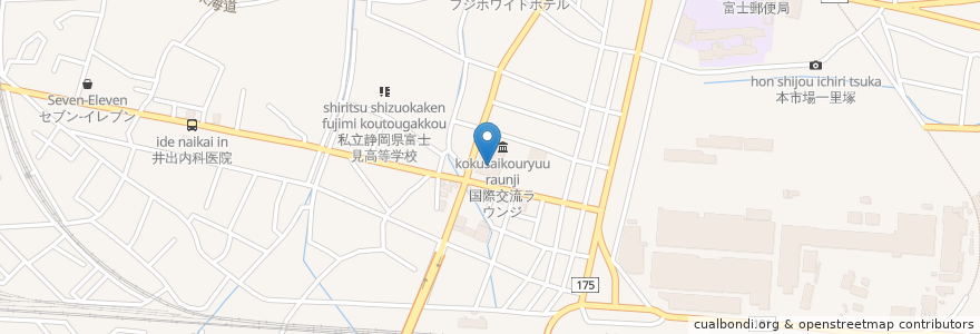Mapa de ubicacion de 西図書館 en 日本, 静冈县, 富士市.