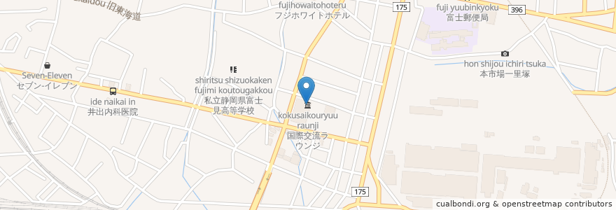 Mapa de ubicacion de 国際交流ラウンジ en Jepun, 静岡県, 富士市.