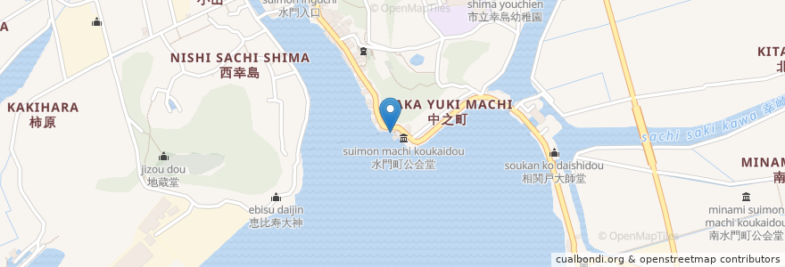 Mapa de ubicacion de 亀石神社 en اليابان, 岡山県, 岡山市, 東区.
