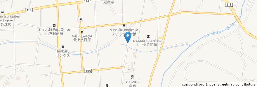 Mapa de ubicacion de 古峯神社 en Giappone, 宮城県, 白石市.