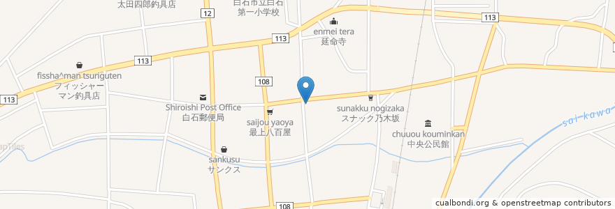 Mapa de ubicacion de 居酒屋 ふる川 en Япония, Мияги, 白石市.