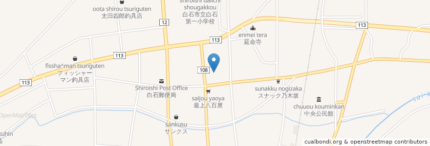 Mapa de ubicacion de 都寿し en Jepun, 宮城県, 白石市.