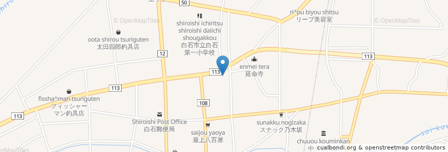 Mapa de ubicacion de つつみ内科外科こどもクリニック en Japon, Préfecture De Miyagi, 白石市.