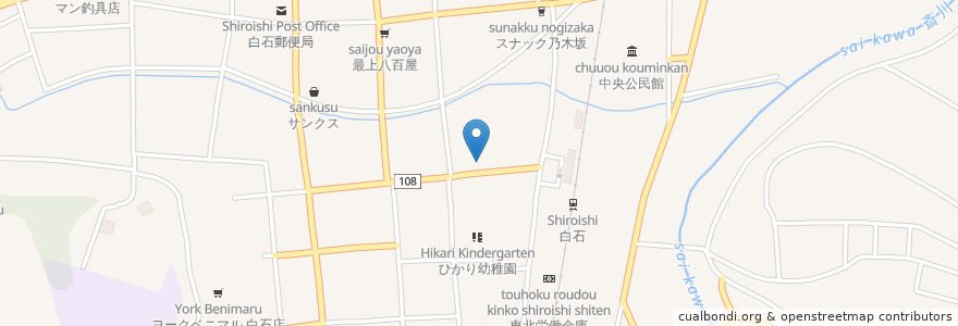 Mapa de ubicacion de 仙南信用金庫 白石駅前支店 en Japão, 宮城県, 白石市.