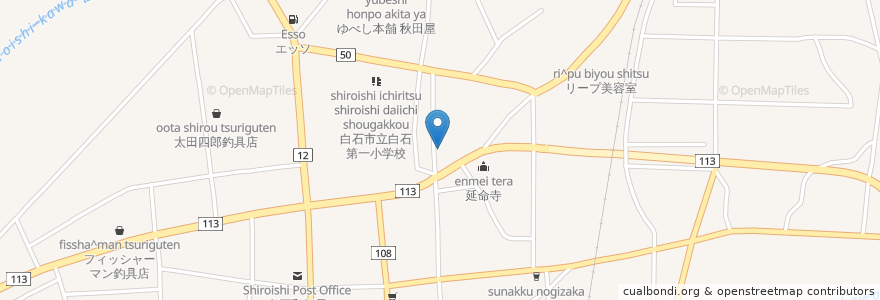 Mapa de ubicacion de おおぬまクリニック en 日本, 宮城県, 白石市.