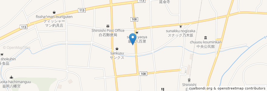 Mapa de ubicacion de 伊新薬局 en Japón, Prefectura De Miyagi, 白石市.