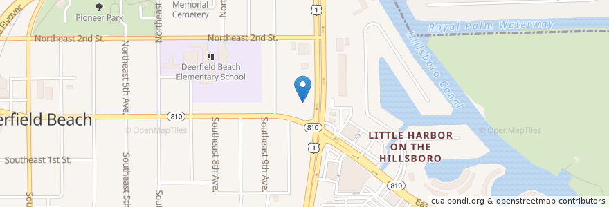 Mapa de ubicacion de Shell en Estados Unidos Da América, Flórida, Broward County, Deerfield Beach.