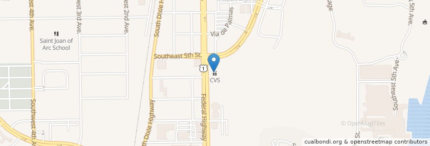 Mapa de ubicacion de CVS Pharmacy en ایالات متحده آمریکا, فلوریدا, Palm Beach County, Boca Raton.