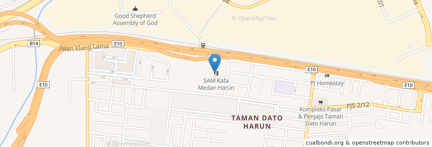 Mapa de ubicacion de SAM Kafa Medan Harun en Malesia, Selangor, Petaling Jaya.