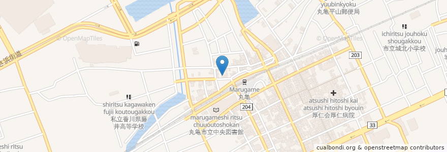 Mapa de ubicacion de おのクリニック en 日本, 香川县, 丸龟市.