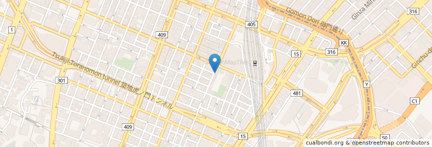 Mapa de ubicacion de Oniyamma en Japan, Tokyo, Minato.