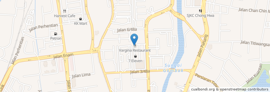 Mapa de ubicacion de Vargina Restaurant en مالزی, سلانگور, کوالا لامپور.