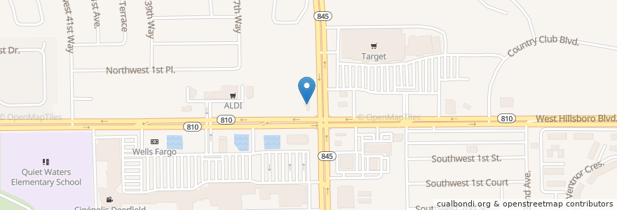 Mapa de ubicacion de Mobil en Amerika Birleşik Devletleri, Florida, Broward County, Deerfield Beach.