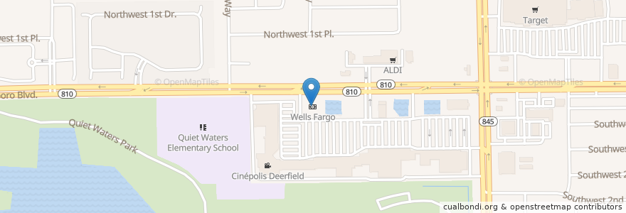 Mapa de ubicacion de Wells Fargo en Amerika Syarikat, Florida, Broward County, Deerfield Beach.