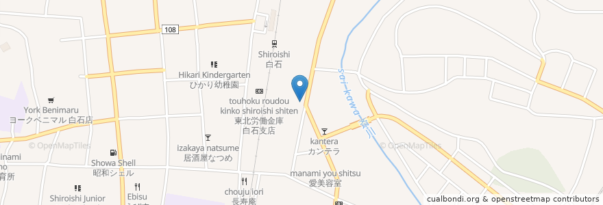 Mapa de ubicacion de 花のれん en Giappone, 宮城県, 白石市.