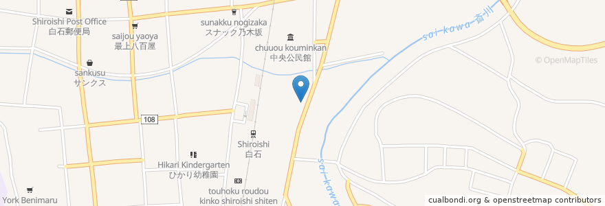 Mapa de ubicacion de 居楽酒屋吉や en Japonya, 宮城県, 白石市.