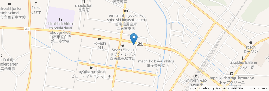 Mapa de ubicacion de 居酒屋つむぎ en Japon, Préfecture De Miyagi, 白石市.