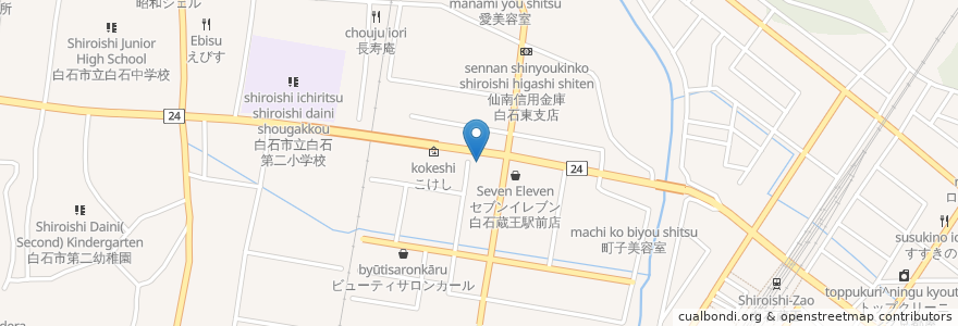 Mapa de ubicacion de 本家かまどや 白石店 en Japão, 宮城県, 白石市.