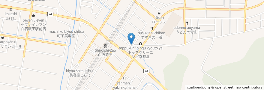 Mapa de ubicacion de らぁめん うんじゃらげ en Japan, Präfektur Miyagi, Shiroishi.