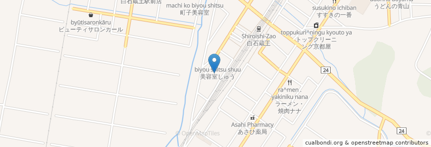 Mapa de ubicacion de カラオケパーク イタリアントマト 白石蔵王店 en Japan, Miyagi Prefecture, Shiroishi.