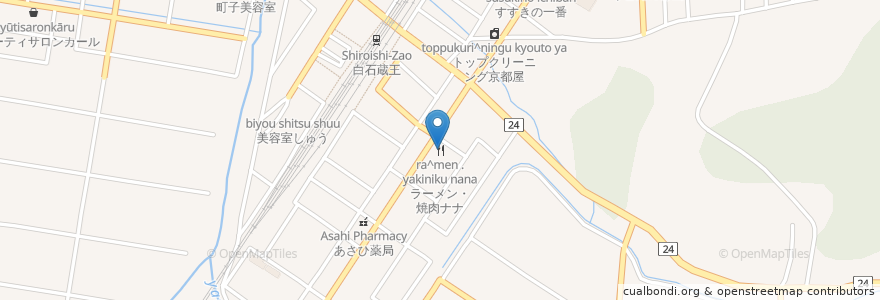 Mapa de ubicacion de ラーメン・焼肉ナナ en 일본, 미야기현, 白石市.