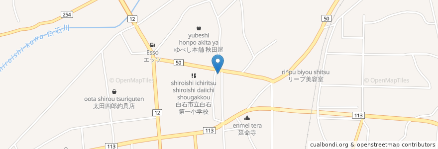 Mapa de ubicacion de 谷津歯科医院 en Japón, Prefectura De Miyagi, 白石市.