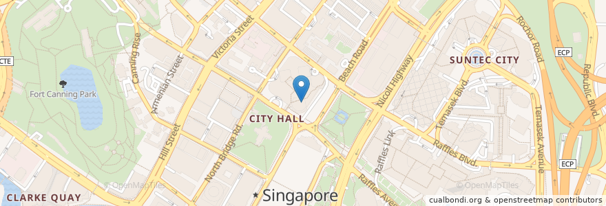 Mapa de ubicacion de 亞坤 en 新加坡, 中区.