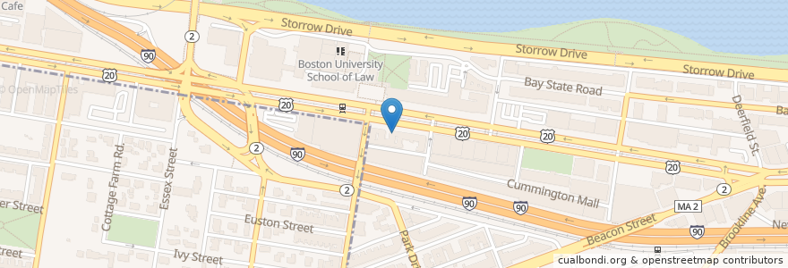Mapa de ubicacion de Dugout Cafe en الولايات المتّحدة الأمريكيّة, ماساتشوستس, مقاطعة سوفولك, بوسطن.