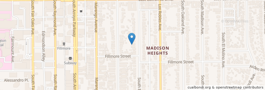 Mapa de ubicacion de Mayfield Junior School of the Holy Child Jesus en United States, California, Los Angeles County, Pasadena.