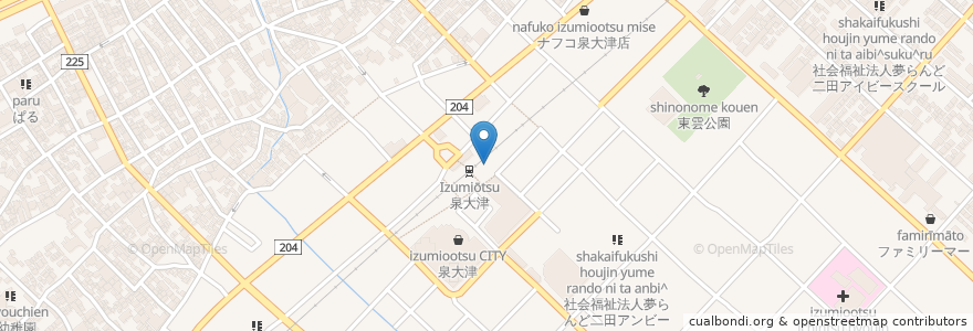 Mapa de ubicacion de ラーメン　小鉄 en Japón, Prefectura De Osaka, 泉大津市.