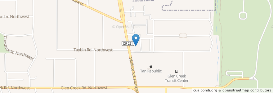 Mapa de ubicacion de Oak Hills Veterinary Clinic en 美利坚合众国/美利堅合眾國, 俄勒冈州/俄勒岡州, Polk County, Salem.