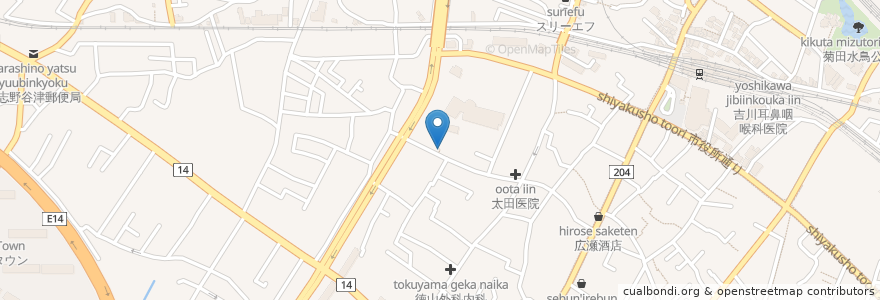 Mapa de ubicacion de 大六天神社 en اليابان, 千葉県, 習志野市.