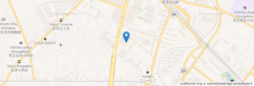 Mapa de ubicacion de 習志野郵便局 en Giappone, Prefettura Di Chiba, 習志野市.