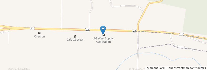 Mapa de ubicacion de AG West Supply Gas Station en ایالات متحده آمریکا, اورگن, Polk County.