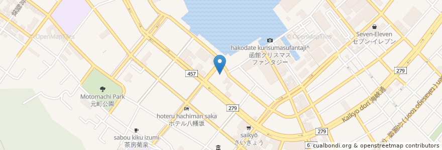 Mapa de ubicacion de カリフォルニアべイビー en Japan, Präfektur Hokkaido, 渡島総合振興局, 函館市.