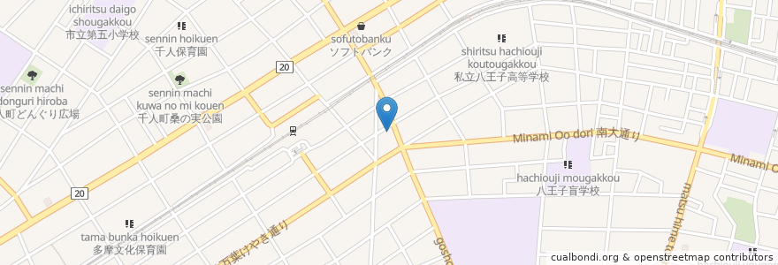Mapa de ubicacion de コムパーク en Japonya, 東京都, 八王子市.