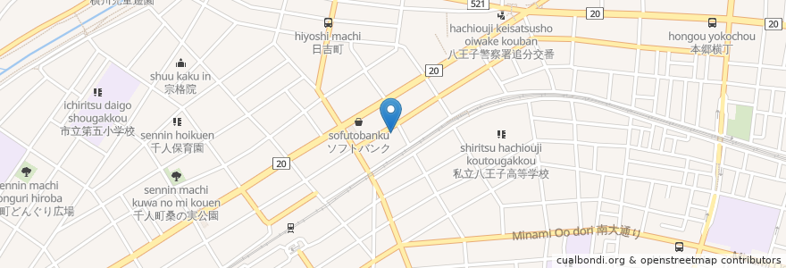 Mapa de ubicacion de タイムズ en Japonya, 東京都, 八王子市.