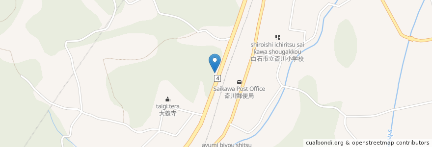 Mapa de ubicacion de ラーメンショップ 斉川店 en Japan, 宮城県, 白石市.