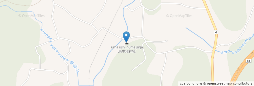Mapa de ubicacion de 馬牛沼神社 en اليابان, 宮城県, 白石市.