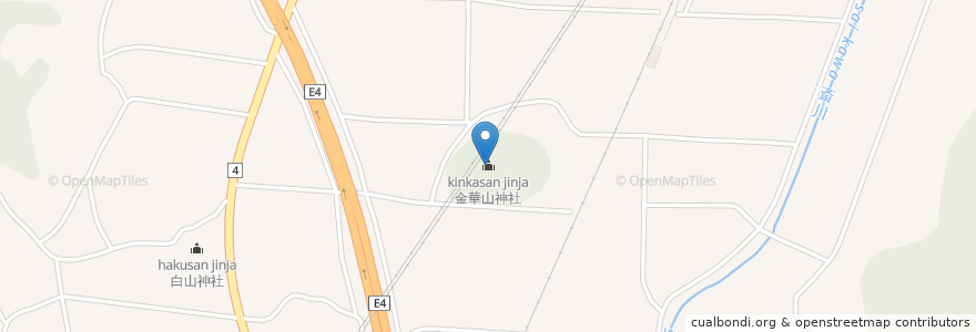 Mapa de ubicacion de 金華山神社 en ژاپن, 宮城県, 白石市.