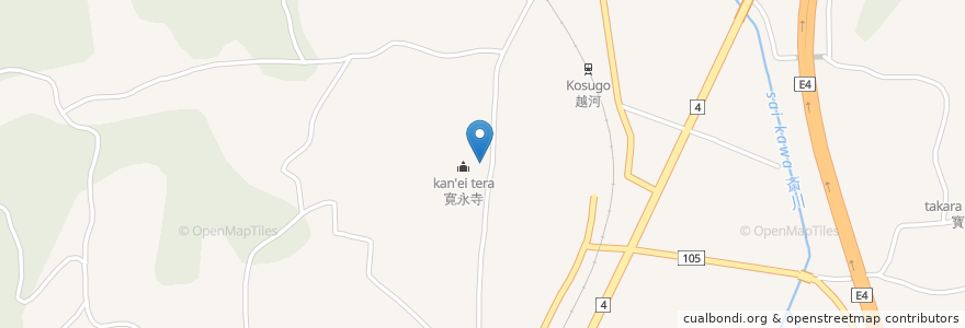 Mapa de ubicacion de 寛永寺 en 日本, 宮城県, 白石市.