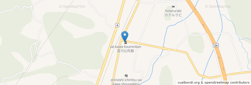 Mapa de ubicacion de 斎川公民館 en Japon, Préfecture De Miyagi, 白石市.